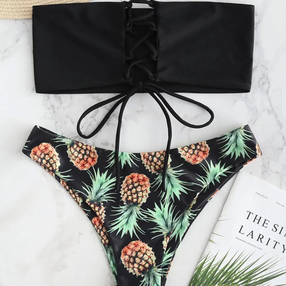 ZAFUL Pineapple Bottoms Bikini Set
